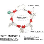 color: TXE018-Zircon Ocean Animals Steel Color Bracelet -17+5cm