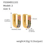 color: F836-2 Colorful Zircon Earrings -Small