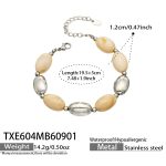color: TXE604-Bone Color Resin Steel Color Bracelet -19.5+5cm