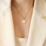 color: RP014-Z Letter Gold Necklace -39+5cm