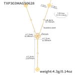 color: TXP303-5A Zircon Four-petal Flower Tassel Necklace 40+5cm