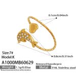 color: A1000-White Zircon Dolphin Open Ring -K