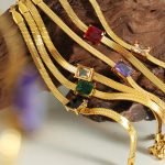 Sex Girl Unique No Color Fading Necklace Same Necklace Colorful Zircon Design Blade Chain