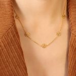 color: P1316-Gold Necklace -40+5cm