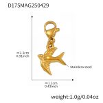 color: D175-Gold Flying Fish Pendant 2