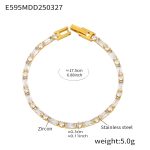 color: E595-White Zircon Bracelet 17.5cm