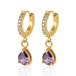 color: Purple Drop Pendant Ear Cuff -1