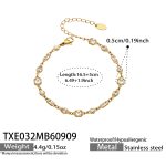 color: TXE032-Zircon Gold Bracelet -16.5+5cm