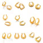 color: Stamped Earrings Set Gold