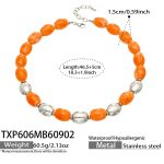 color: TXP606-Champagne Color Resin Steel Color Necklace -46.5+5cm