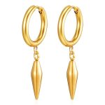 color: 2.5*12 Welded Ring Bullet Head Gold Ear Cuff