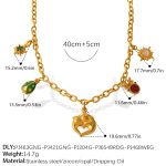color: XL594G3.9MM-8 Multi-element Necklace