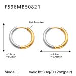 color: F596-Mixed Color Earrings -L-14mm