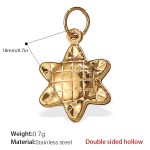 color: PJ225G Double-sided Hollow Gold Pendant