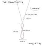 color: TXP169-Steel Color 8 Letter Set With Stones Necklace