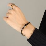 color: E358-Black Zircon Bracelet -15+5cm