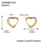 color: F649-Colorful Zircon Earrings -Small