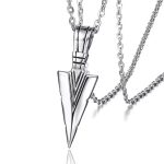 color: Silver Arrowhead + Curb Chain 60cm Chain
