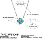 color: TXP225-Sky Blue Color Zircon Steel Color Necklace -41.5+5cm