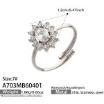 color: A703-White Zircon Steel Color Ring / size: US 7