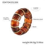 color: E047-Brown Leopard Print Bangle