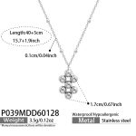 color: P039-Steel Color Necklace -40+5cm
