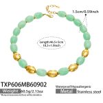 color: TXP606-Light Green Color Resin Gold Necklace -46.5+5cm