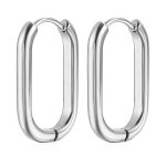 color: Stamped Oval Ear Cuff Steel Color MS-519