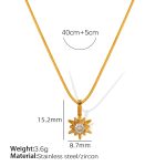 color: XL268 White Zircon Gold Necklace