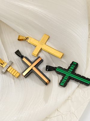 Cross Stainless Steel Necklace Men's Premium Pendant Street Hip-Hop Personalized Punk Ornament