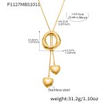 color: P1127-Gold Necklace 57+5cm