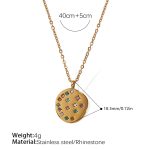 color: XL458CRG Multicolor Rhinestone Gold Necklace
