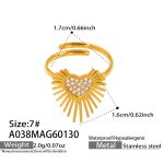 color: A038-Gold 5A Zircon Ring