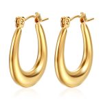 color: Stamped Oval Earrings Gold