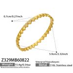 color: Z329-Heart Zircon Gold Bangle