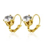 color: MS-765 Gold French Clasp White Rhinestone