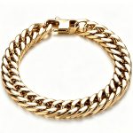 Stainless Steel Grinding Chain Four-Sided Grinding Necklace 18K Gold Bracelet Domineering Jeans Button Ornament Middle East