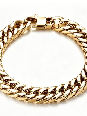 Stainless Steel Grinding Chain Four-Sided Grinding Necklace 18K Gold Bracelet Domineering Jeans Button Ornament Middle East