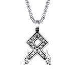color: Double Wolf Head + Stainless Steel Chain