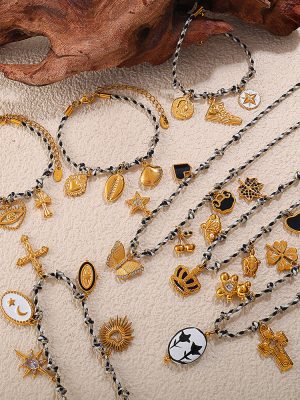 New Stainless Steel Multi-Element DIY Necklace Light Luxury Versatile 18K Gold Plating Design Bracelet
