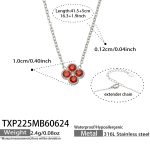 color: TXP225-Red Color Zircon Steel Color Necklace -41.5+5cm