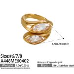 color: A448-Gold Zircon Ring / size: US 6