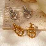 Stainless Steel Winding Earrings Women's Vintage 18K Multi-Layer Earrings Advanced Earrings