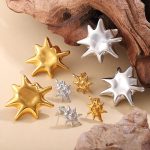 New Gold Thread Lady Temperament Stud Earrings Stainless Steel 18K Gold Plating Elegant Earrings for Women
