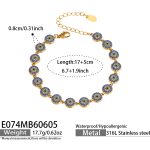 color: E074-Fish Eye Gold Bracelet 17+5cm