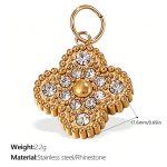 color: PJ397WEG White Rhinestone Gold Pendant