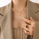 color: P861-Gold Body Figure Pendant Necklace -40+5cm