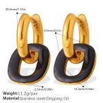 color: EH1282BKG Black Enamel Earrings