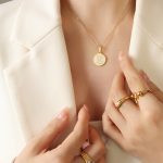 color: RP014-E Letter Gold Necklace -39+5cm