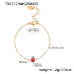 color: TXE252-Gold Red Apple Bracelet 13+4cm
